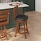 Flash Furniture Zerrick Commercial Wood Classic Ladderback Swivel Counter Stool w/Black LeatherSoft Seat, Antiq Oak ES-UN3-24-OAK-GG - alternate 4